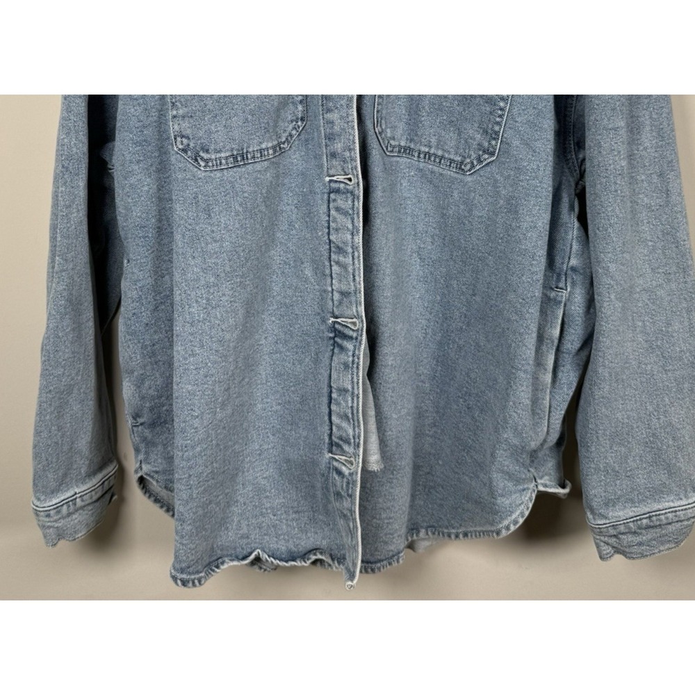 Abercrombie & Fitch Oversized Denim Shirt Jacket Shacket Light Wash Extra Large - Picture 3 of 9